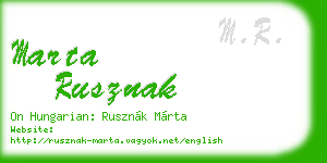 marta rusznak business card