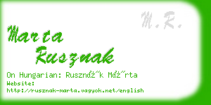 marta rusznak business card